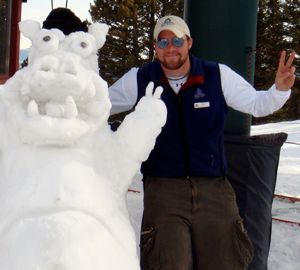 photo by Jennie Milton, Bridger lift ops goofing off