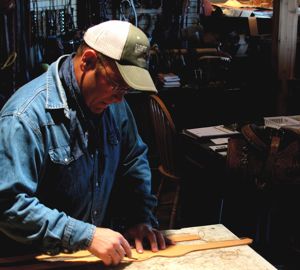 Brooks working in his shop