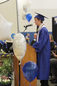 LPHS Valedictorian Gabby Michel reflects on experiences with her 22 former classmates at the June 6 commencement ceremony.