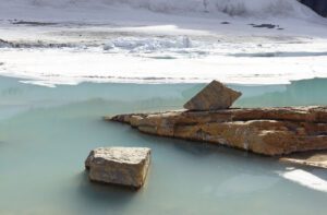 Grinnell Glacier, lat. 48.7598, long. 113.729233, pigment print, 2013 PHOTO BY IAN VAN COLLER