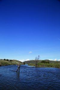 Kelsey Dzintars tests her Patagonia Women's Spring River Waders and Foot Tractor Boots on the Madison River in May. PHOTOS BY TYLER BUSBY