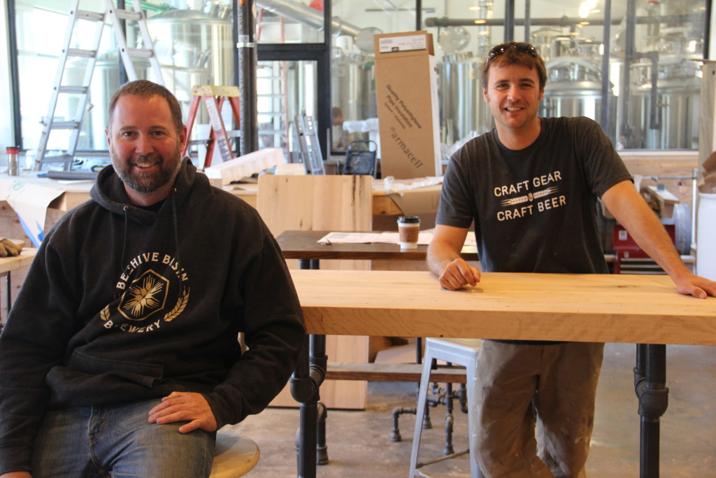 Andy Liedberg (L) and Casey Folley plan to open Beehive Basin Brewery in July. 