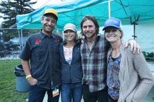 The author Eric Ladd, Jessie Wiese, Lukas Nelson and Kathy Lynch pose for a photo before the show. 