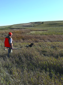 Shade hunting pheasants with Big Sky’s Jim McEnroe in North Dakota this fall PHOTO BY ASHLEY OLIVERIO