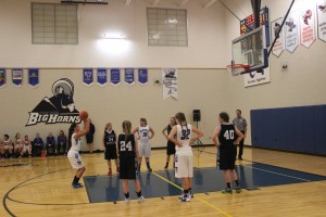 LPHS sophomore center Kuka Holder prepares to sink a free throw. The Lady Big Horns made 17 of 20 free throw attempts in their win against the Shields Valley Rebels. 