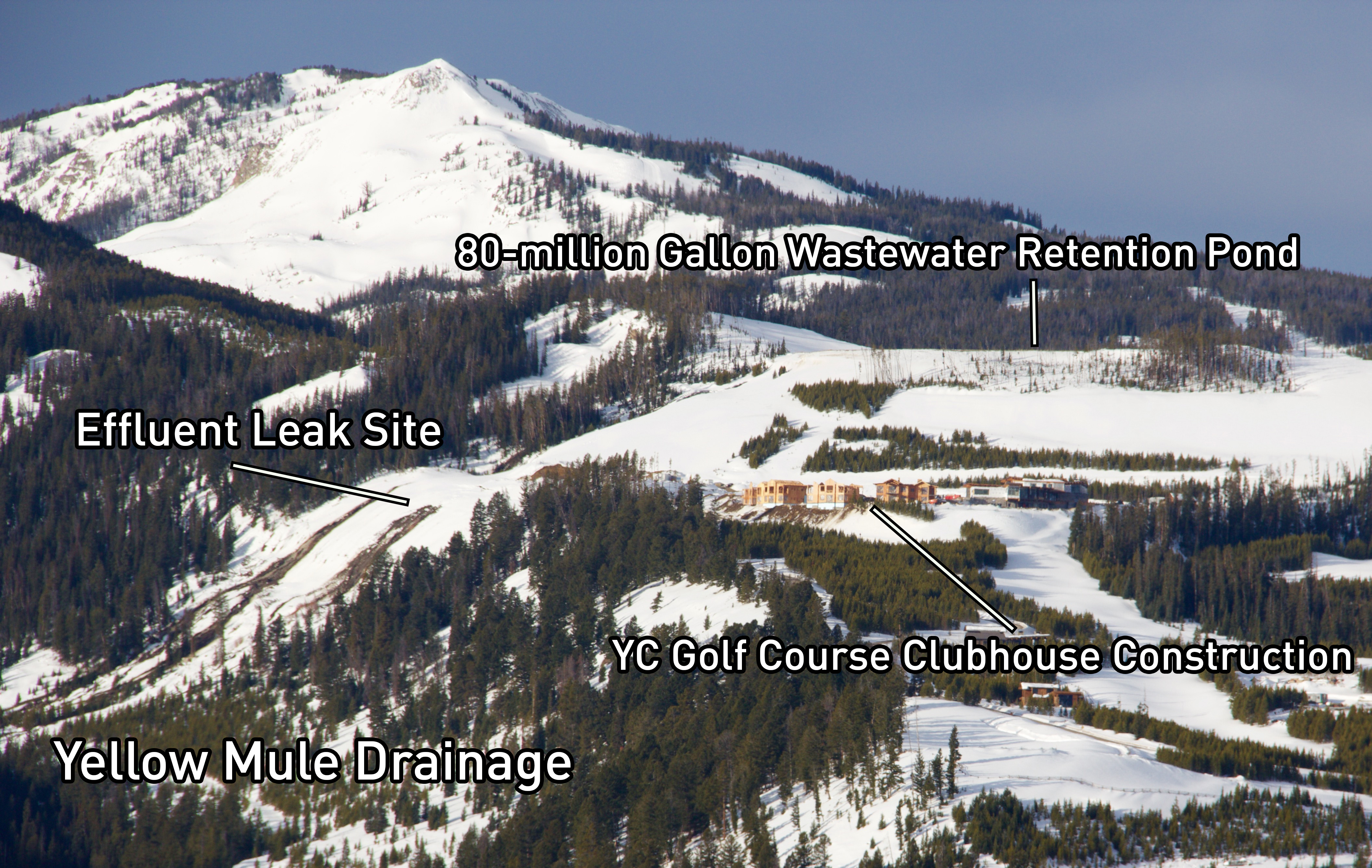 A look at the Yellowstone Club effluent spill site from Andesite Ridge to the north. EXPLORE BIG SKY PHOTO