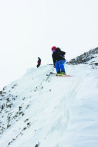 Chad Wilkinson airs into Third Fork on his way to a fourth place finish in the men’s ski division.