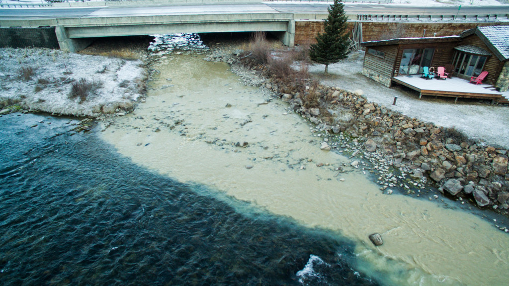 The confluence of the West Fork of the Gallatin with the main Gallatin River at 8 a.m. on March 4. 