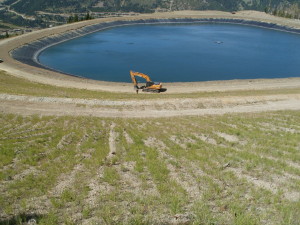 The Yellowstone Club wastewater retention pond as seen in summer for scale PHOTO FROM YCCOMMUNITYINFO.COM COURTESY OF THE YELLOWSTONE CLUB