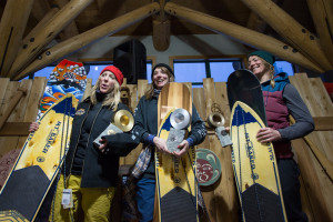 L-R: Tanya Simonson, Rel Friedman and Audra Bintz celebrate on the podium at Mt. Baker Feb. 21.