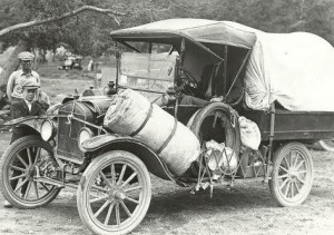 Touring Yellowstone National Park by auto in 1924.