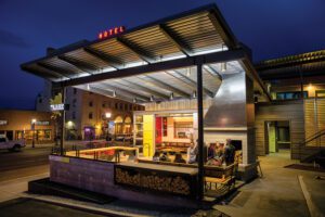 Thinktank Design Group developed the Lark Hotel on Bozeman, Montana’s Main Street at the site of the old Imperial Inn, and will break ground on a 28-room expansion in 2016. PHOTO BY DAN ARMSTONG