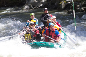 The Community Raft Slalom allows participants with limited paddling experience to form a team and compete with a professional guide.