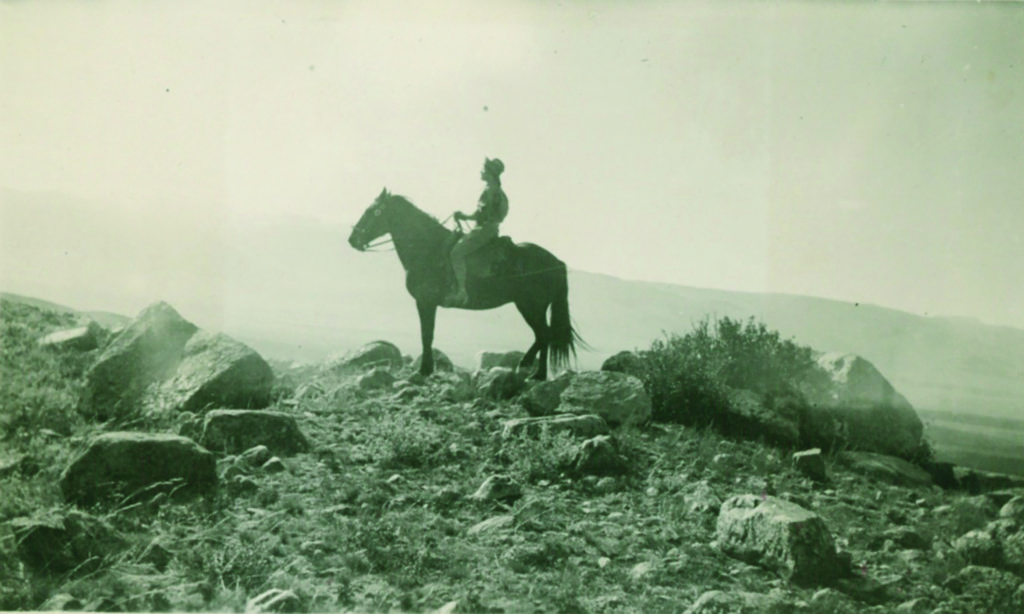 A Crail friend gazes at the mountaintops from her horse in this 1930s photo. Modern research informs us that time spent in nature enhances our creativity and re-energizes us.