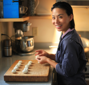 Linda Huang prepares dumplings in her kitchen in Bozeman’s Emerson Cultural Center. PHOTO BY MATT BRAILSFORD 
