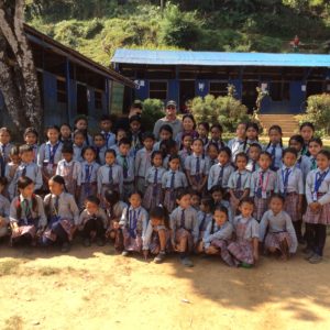 The 60 students Tsering's Fund sponsors in Jugal Boarding School pose in the remote village of Chautara. Located three hours from Katmandu in the Sidhupalchowk Region of Nepal, this area is one of the worst in the world for child trafficking. 