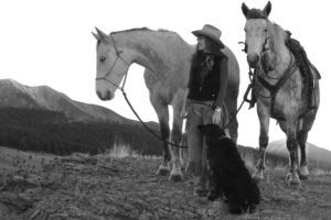 Artist Lyn St. Clair in her element outside of Livingston, Montana. PHOTO BY LYN ST. CLAIR