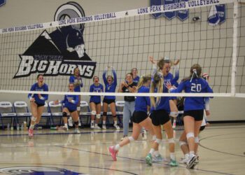 Lone Peak volleyball takes victory in last home game, senior night 