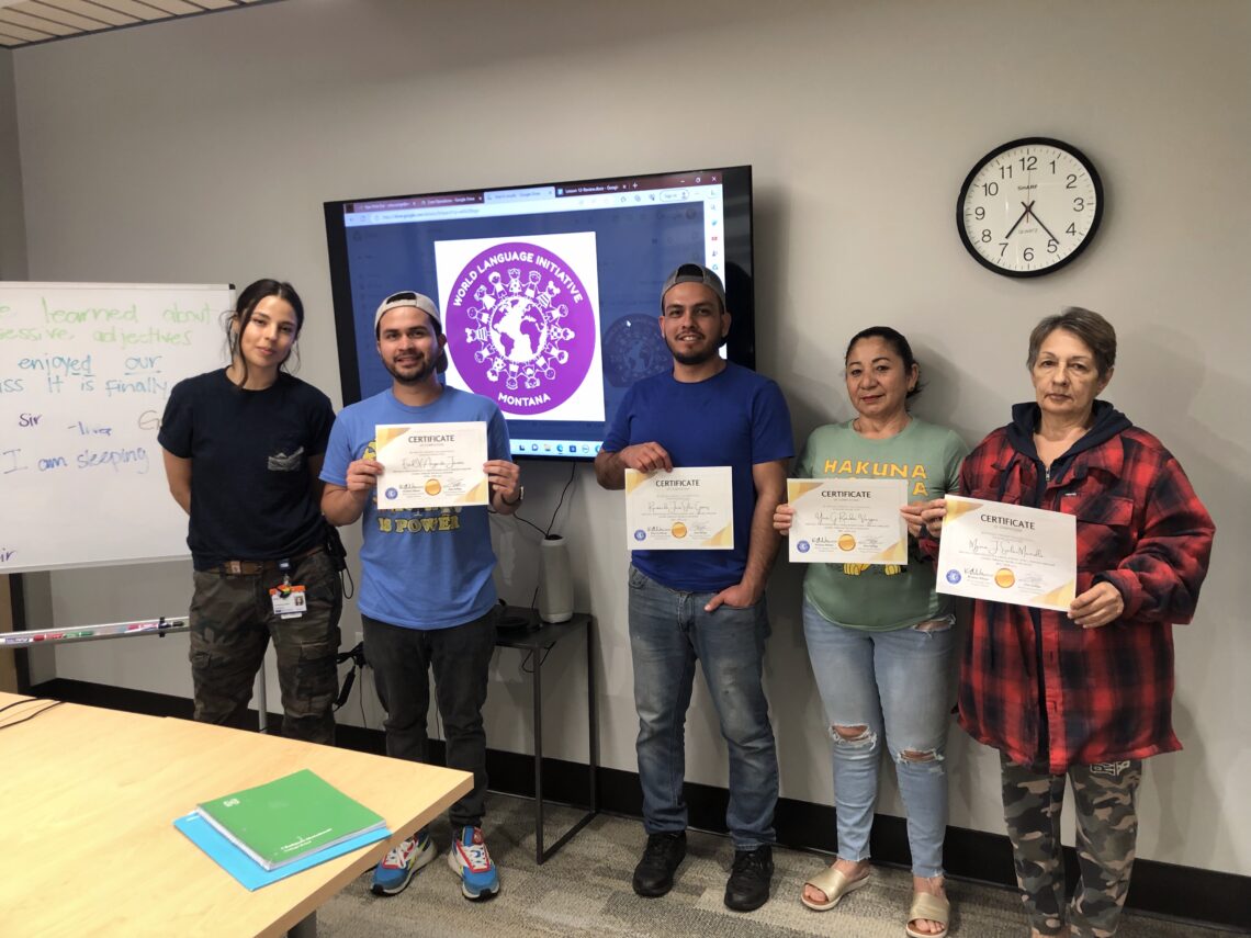 Spanish and English learners practice at Big Sky ‘bilingual mingle’ sessions