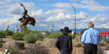 ‘Touching the Big Sky’: 16-foot bronze sculpture unveiled in Belgrade