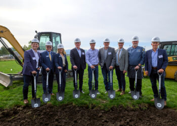 Montana State University celebrates the groundbreaking for the VIM Hotel on Friday, Sept. 19, 2025, in Bozeman. PHOTO BY COLTER PETERSON
