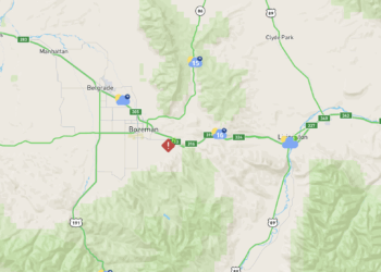 Interstate 90 detoured at Bear Canyon interchange