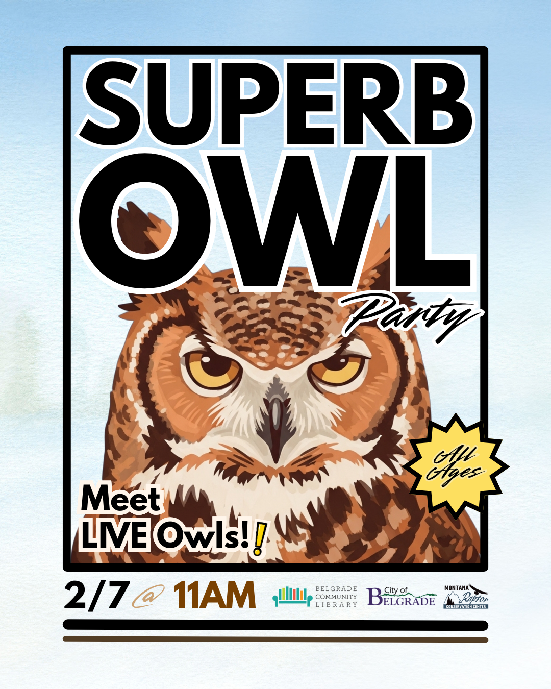 Belgrade Library to host Superb Owl Party with live owls
