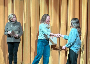 Donors present awards. PHOTO COURTESY OF MELISSA MCKEITHEN