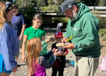Students collect rocks for art installation at Big Sky Resort