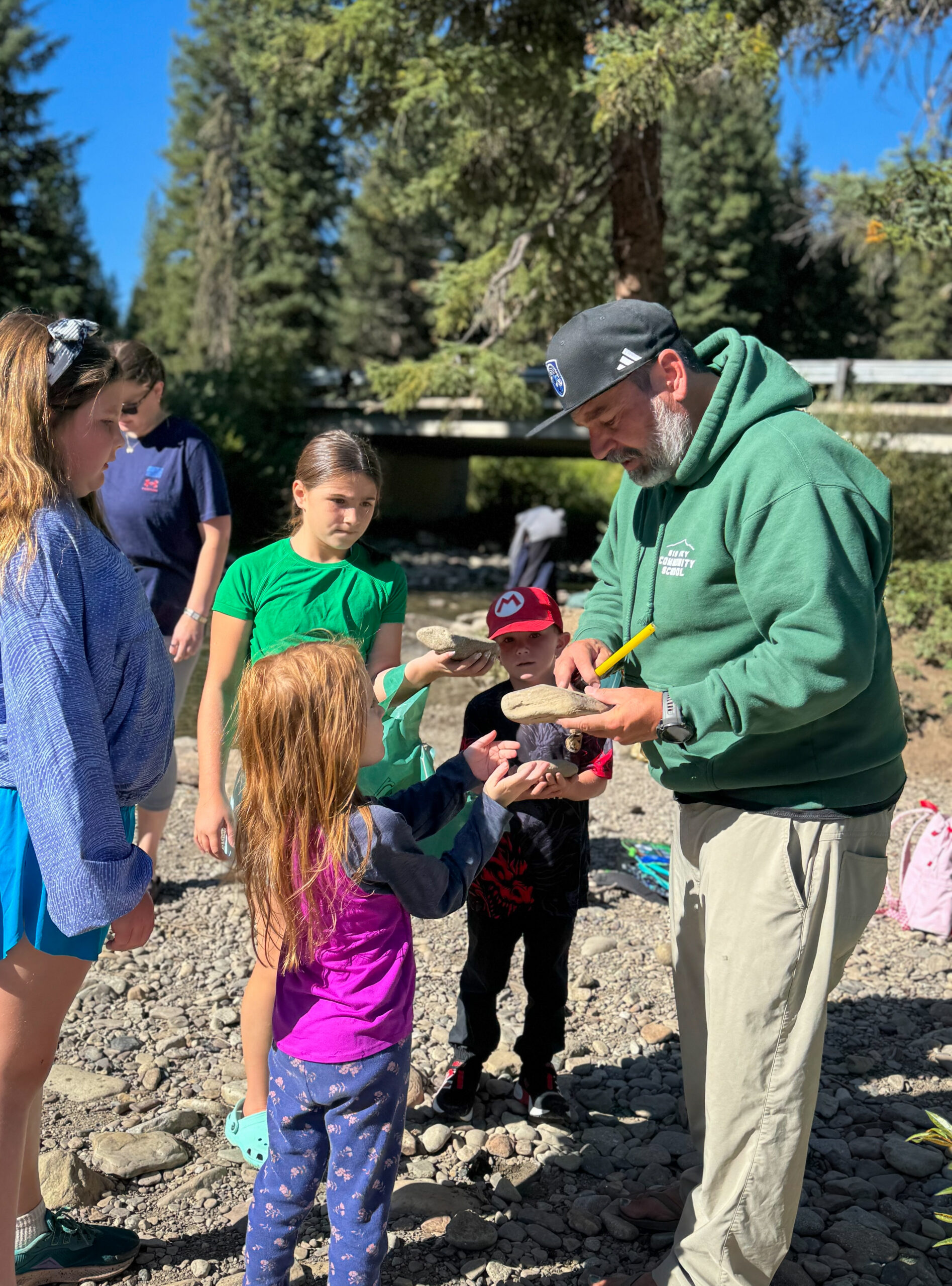 Students collect rocks for art installation at Big Sky Resort
