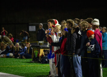 Student fans cheer on Big Horn football on Friday, Sept. 25. PHOTO BY JEN CLANCEY